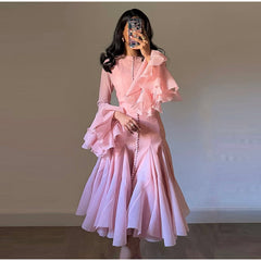 Lory Peated Flare Midi Dress