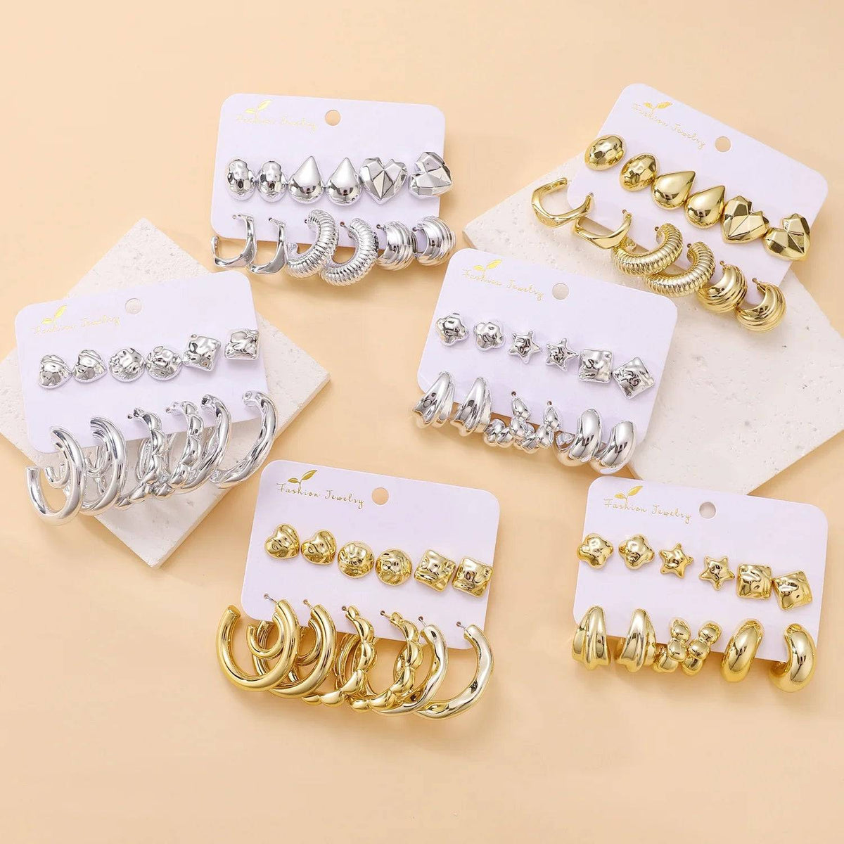 12Pcs Vintage Earrings Set Fashion Closet Clothing