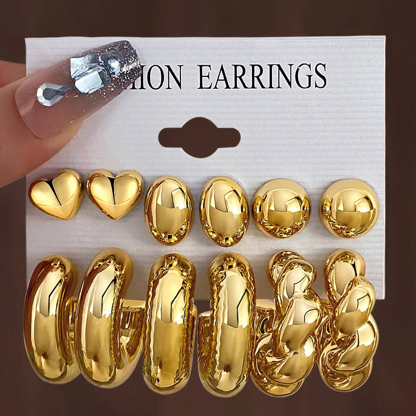 12Pcs Vintage Earrings Set Fashion Closet Clothing