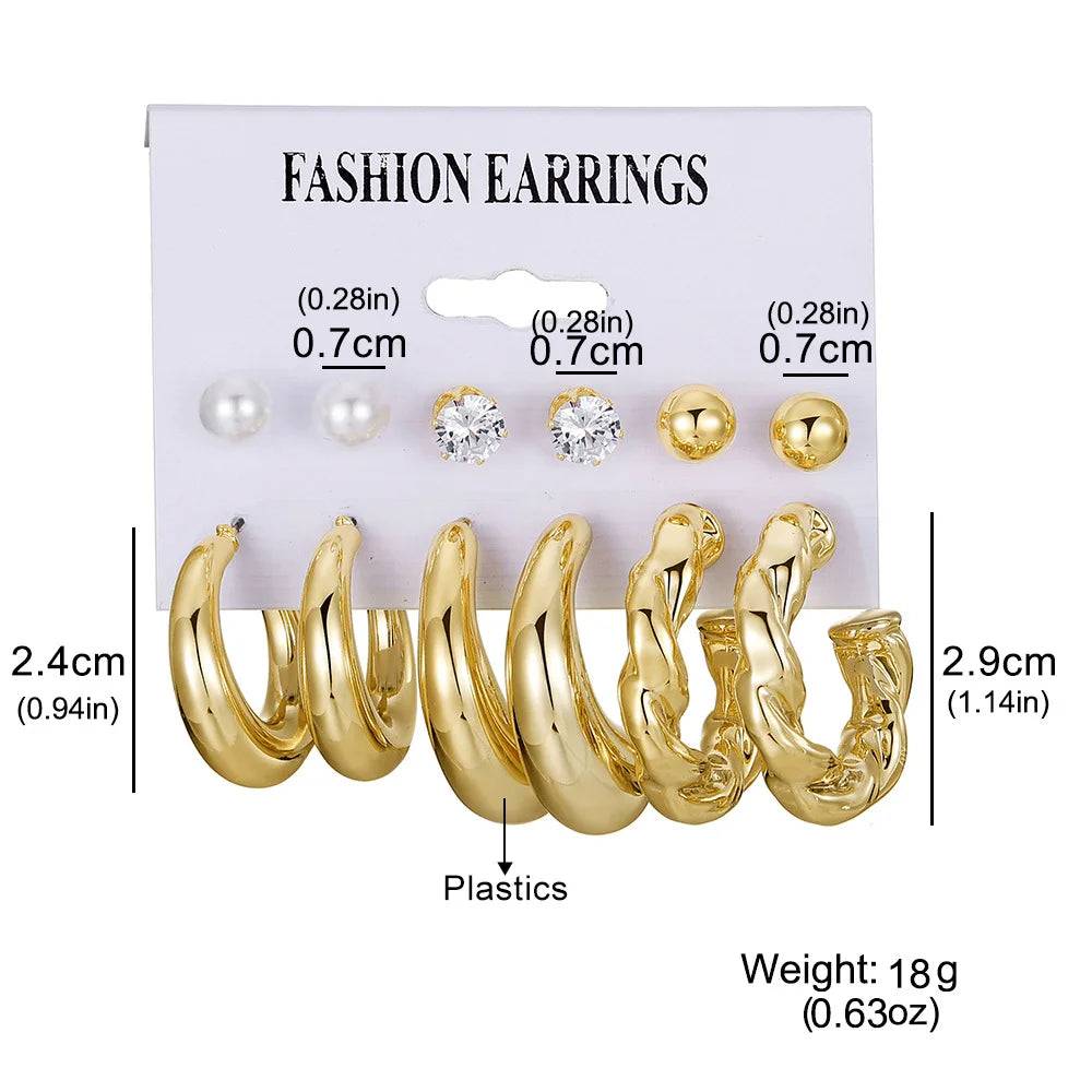 12Pcs Vintage Earrings Set Fashion Closet Clothing