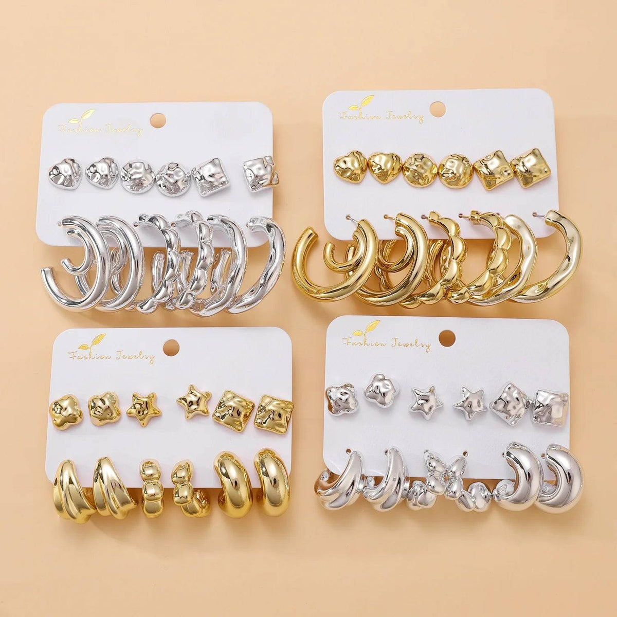 12Pcs Vintage Earrings Set Fashion Closet Clothing
