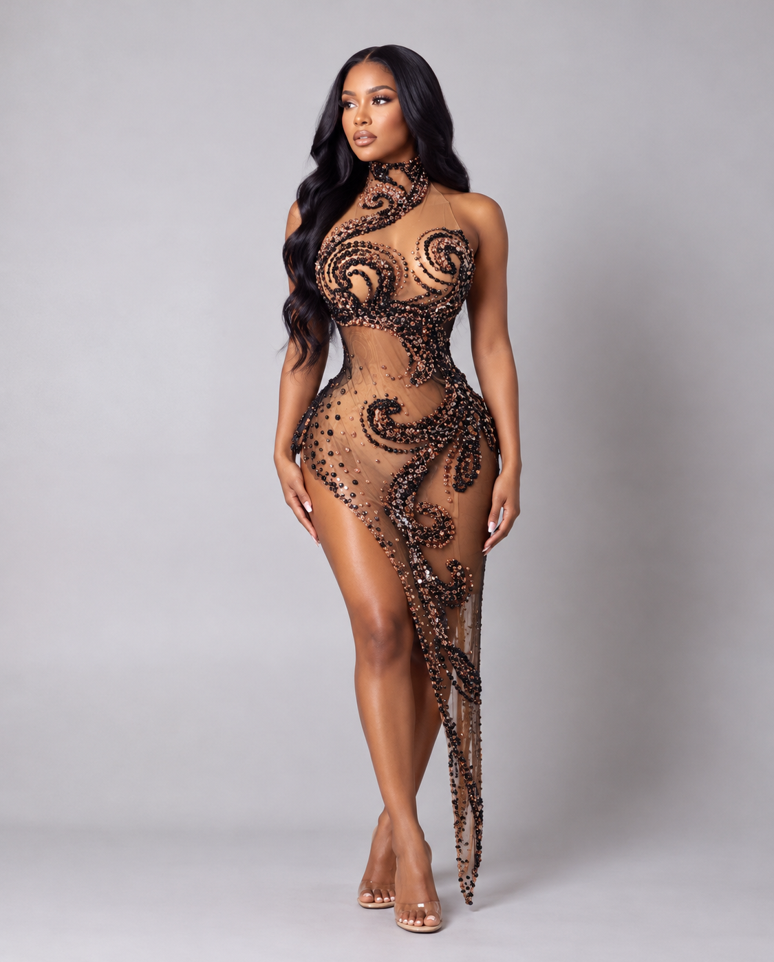 Black Diamond Asymmetric Dress