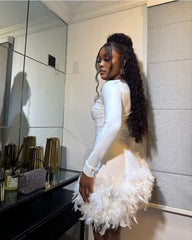 Aina Feather Bandage Dress Fashion Closet Clothing