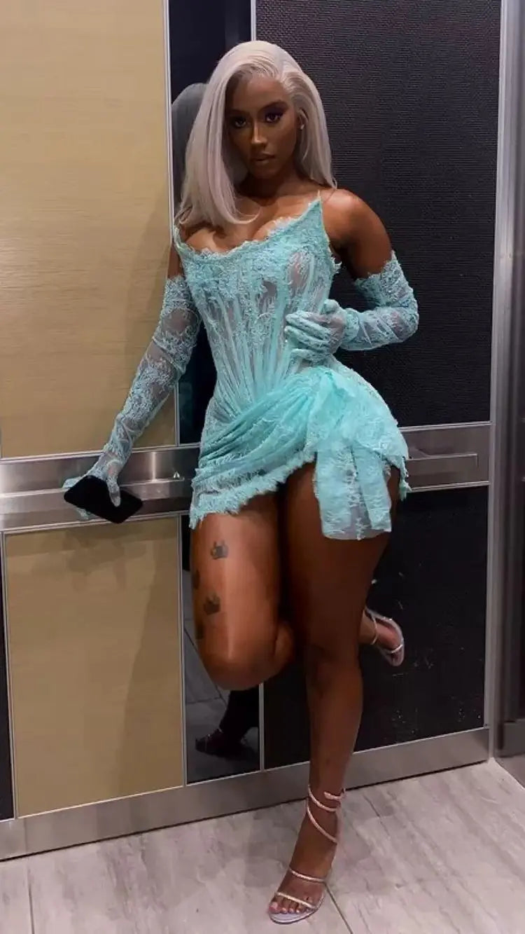 Allure Lace Corset Mini Dress Fashion Closet Clothing