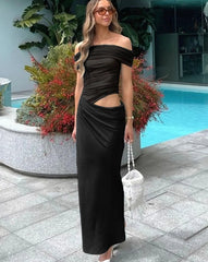 Anastasia Ruched Maxi Dress Fashion Closet Clothing