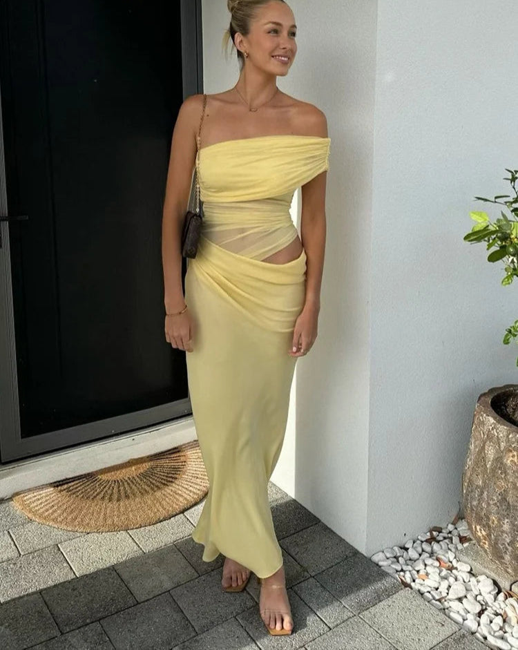 Anastasia Ruched Maxi Dress Fashion Closet Clothing