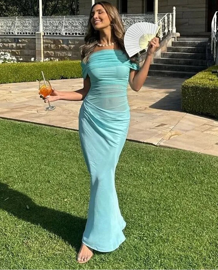 Anastasia Ruched Maxi Dress Fashion Closet Clothing