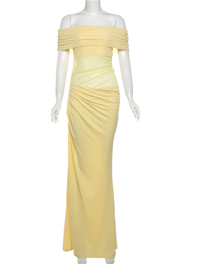 Anastasia Ruched Maxi Dress Fashion Closet Clothing