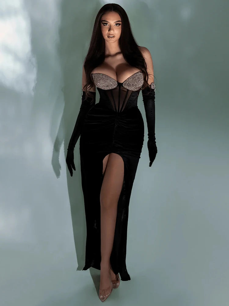 Aviana Velvet Maxi Dress Fashion Closet Clothing