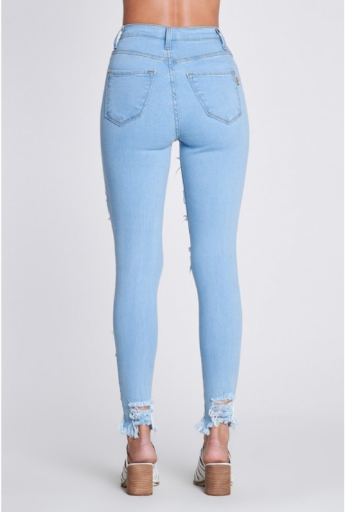Back At it High Waist Jeans- Light blue Fashion Closet Clothing