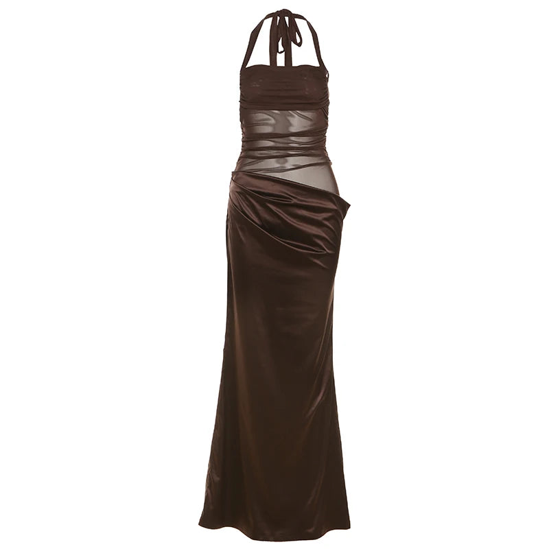 Bella Ruched Satin Dress Fashion Closet Clothing