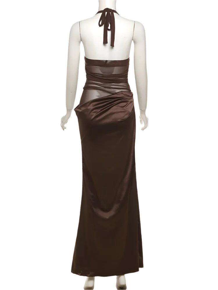 Bella Ruched Satin Dress Fashion Closet Clothing