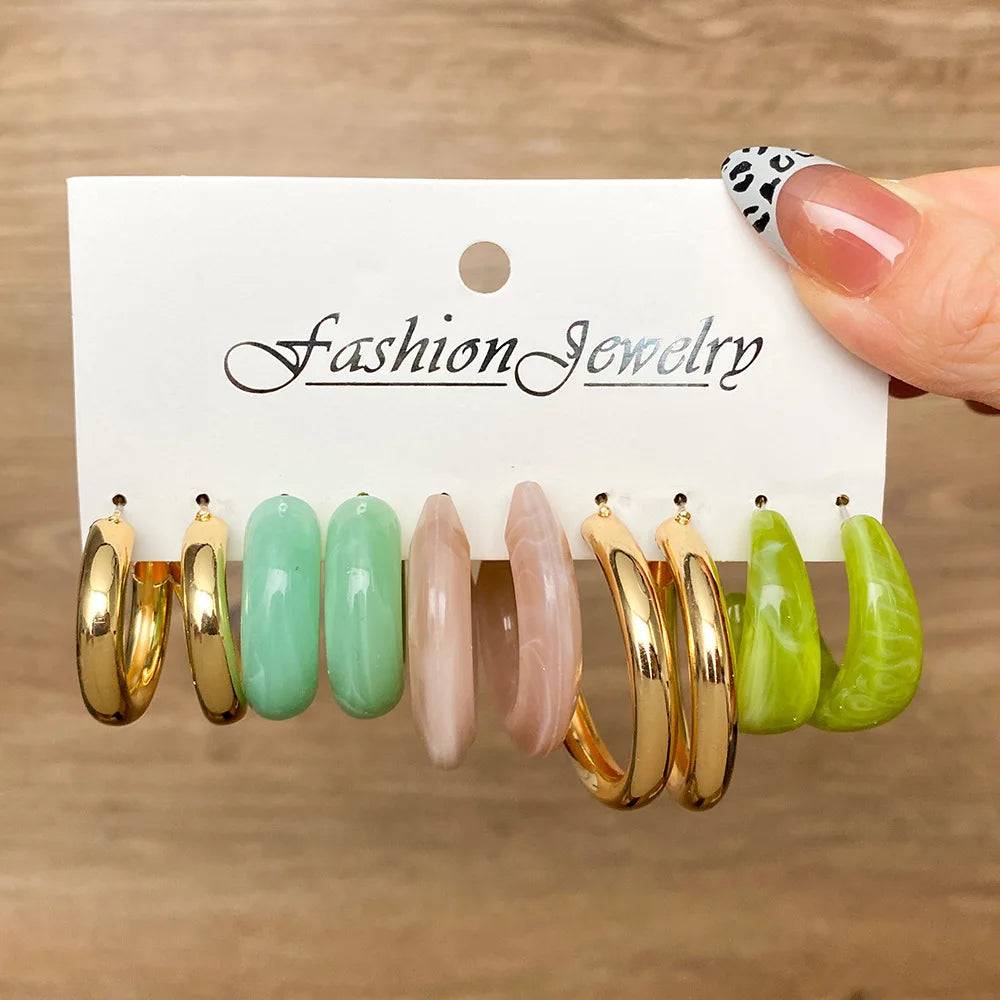 Bohemia Vintage Hoop Earring Set Fashion Closet Clothing