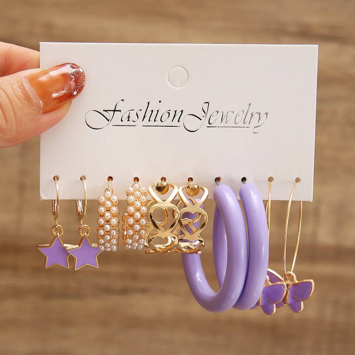 Bohemia Vintage Hoop Earring Set Fashion Closet Clothing