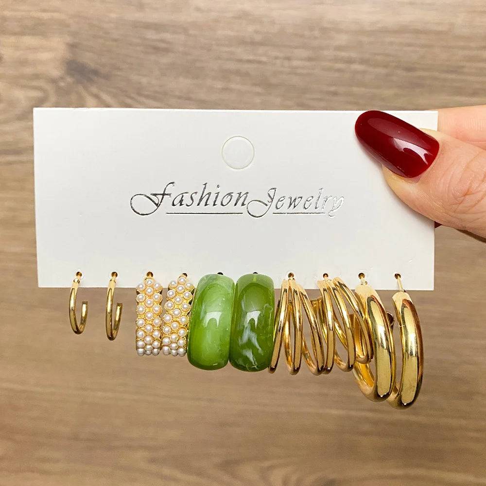 Bohemia Vintage Hoop Earring Set Fashion Closet Clothing