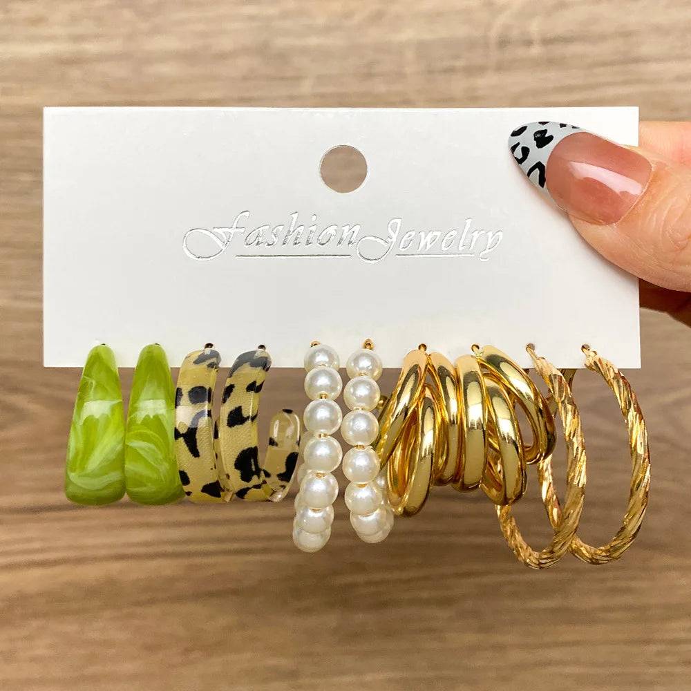 Bohemia Vintage Hoop Earring Set Fashion Closet Clothing