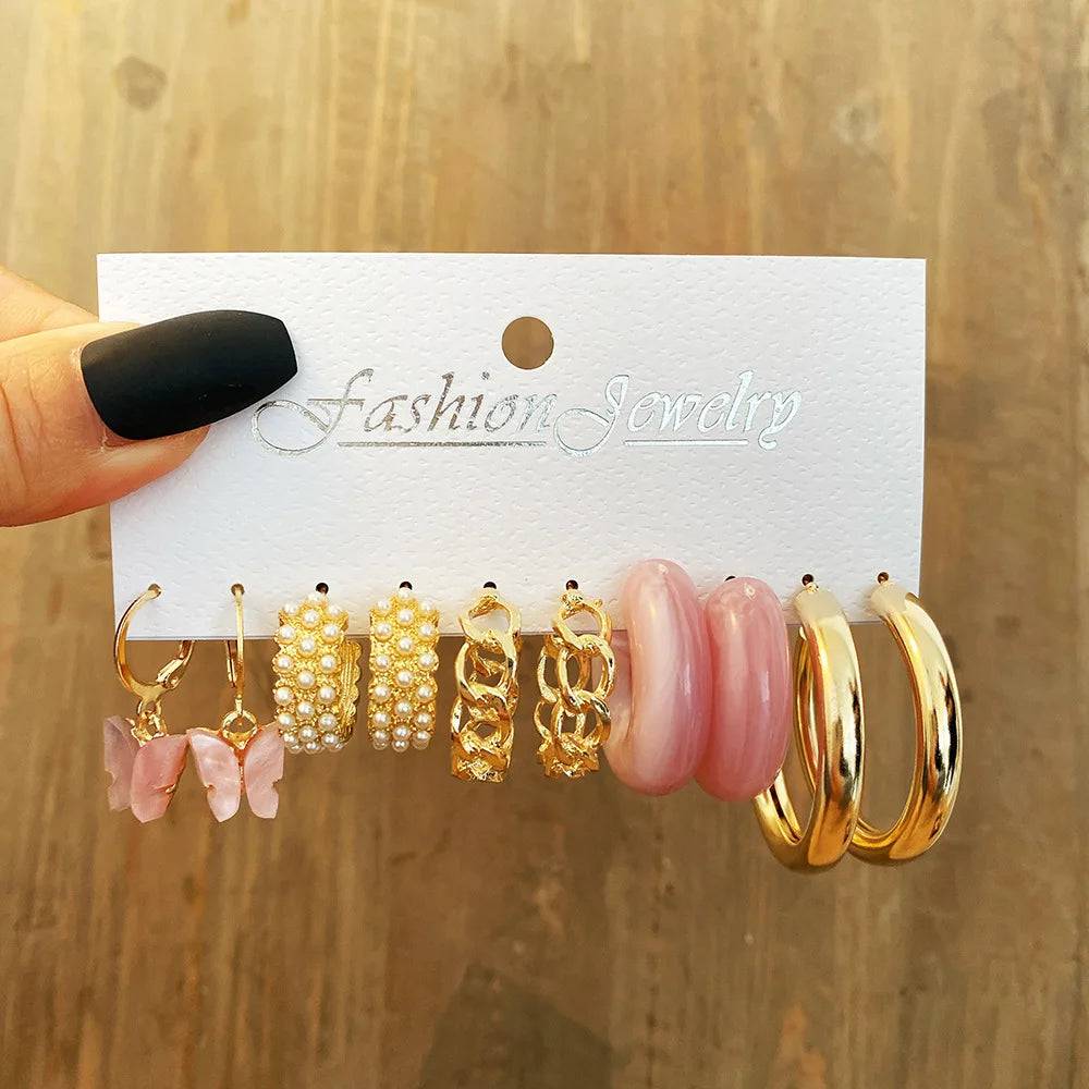 Bohemia Vintage Hoop Earring Set Fashion Closet Clothing
