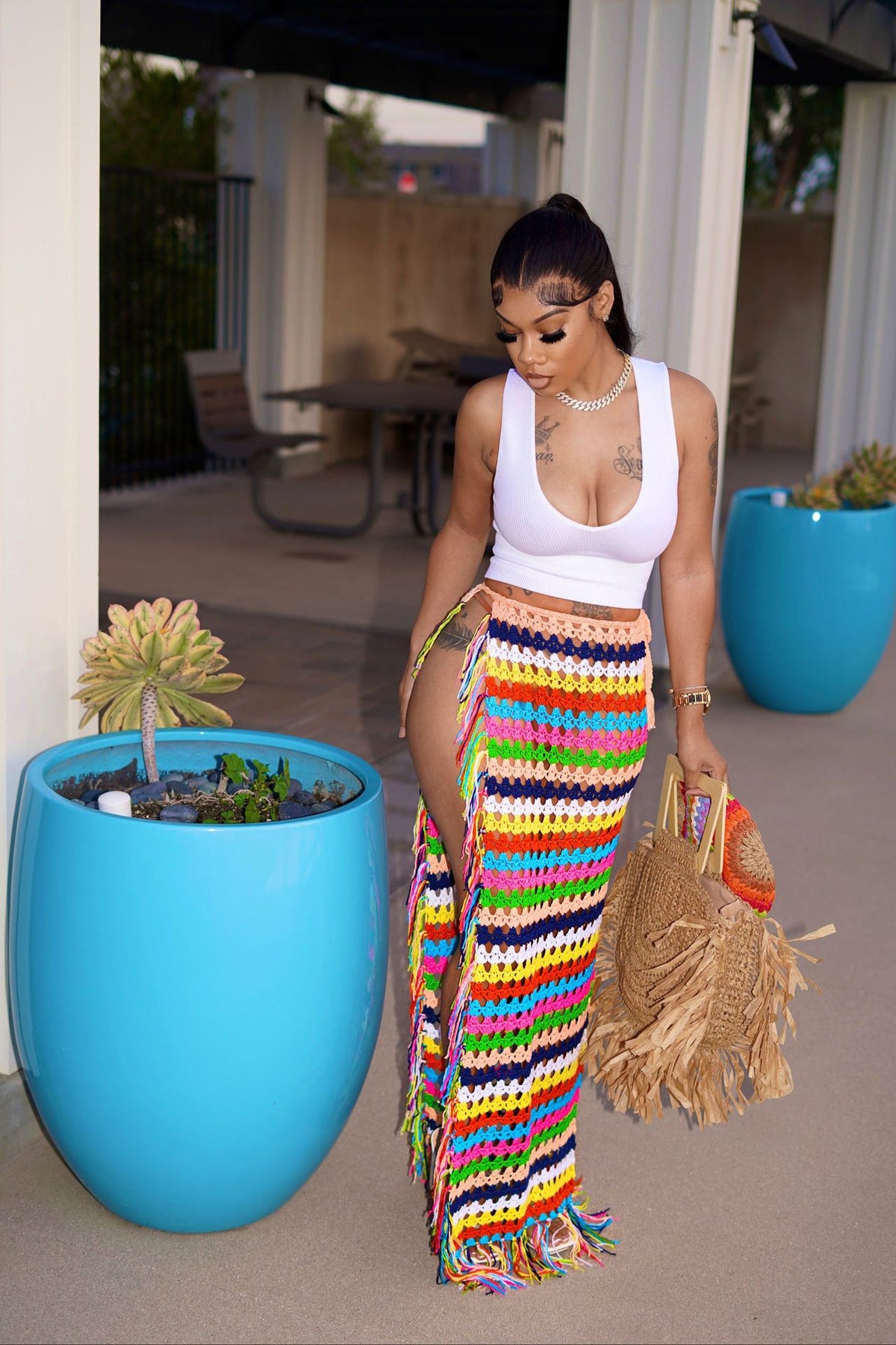 Cancun Vibe Crochet Skirt Fashion Closet Clothing