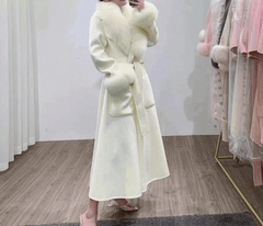 Cashmere Wopl Fox Fur Luxury Overcoat Fashion Closet Clothing