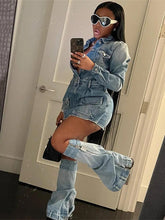 City View Denim Dress Socks Set Fashion Closet Clothing