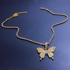 Crystal Butterfly Necklace Fashion Closet Clothing