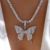 Crystal Butterfly Necklace Fashion Closet Clothing