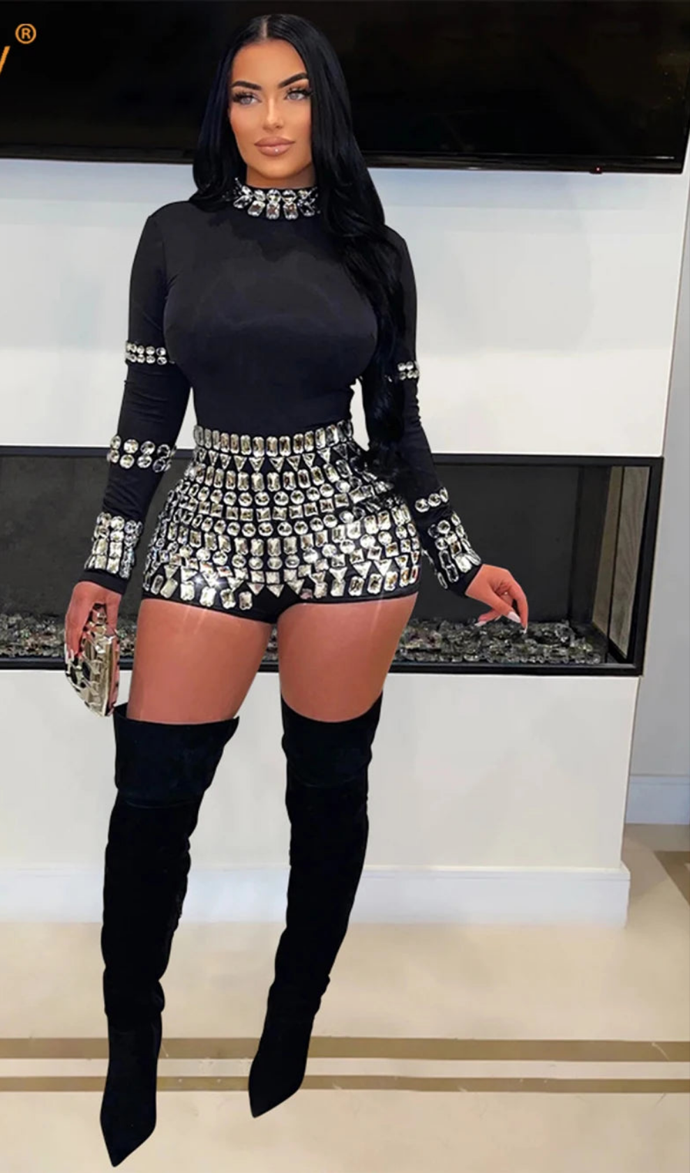 Crystal Diamond Bandage Romper Fashion Closet Clothing