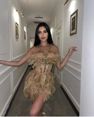 Crystal Swan Mini Dress Fashion Closet Clothing