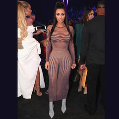 Debbie Sheer Mesh Maxi Dress Fashion Closet Clothing