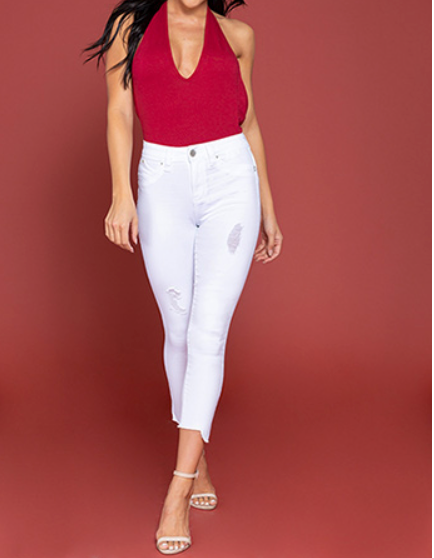 Double Take High-Rise Jeans- White Fashion Closet Clothing