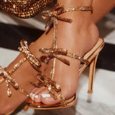 Elle Crystal High Heels Fashion Closet Clothing