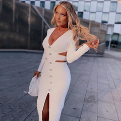 First Lady Bandage Midi Dress Fashion Closet Clothing