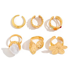 Flower Rings Set Fashion Closet Clothing