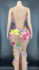 Flower Sexy Mesh Dress Fashion Closet Clothing