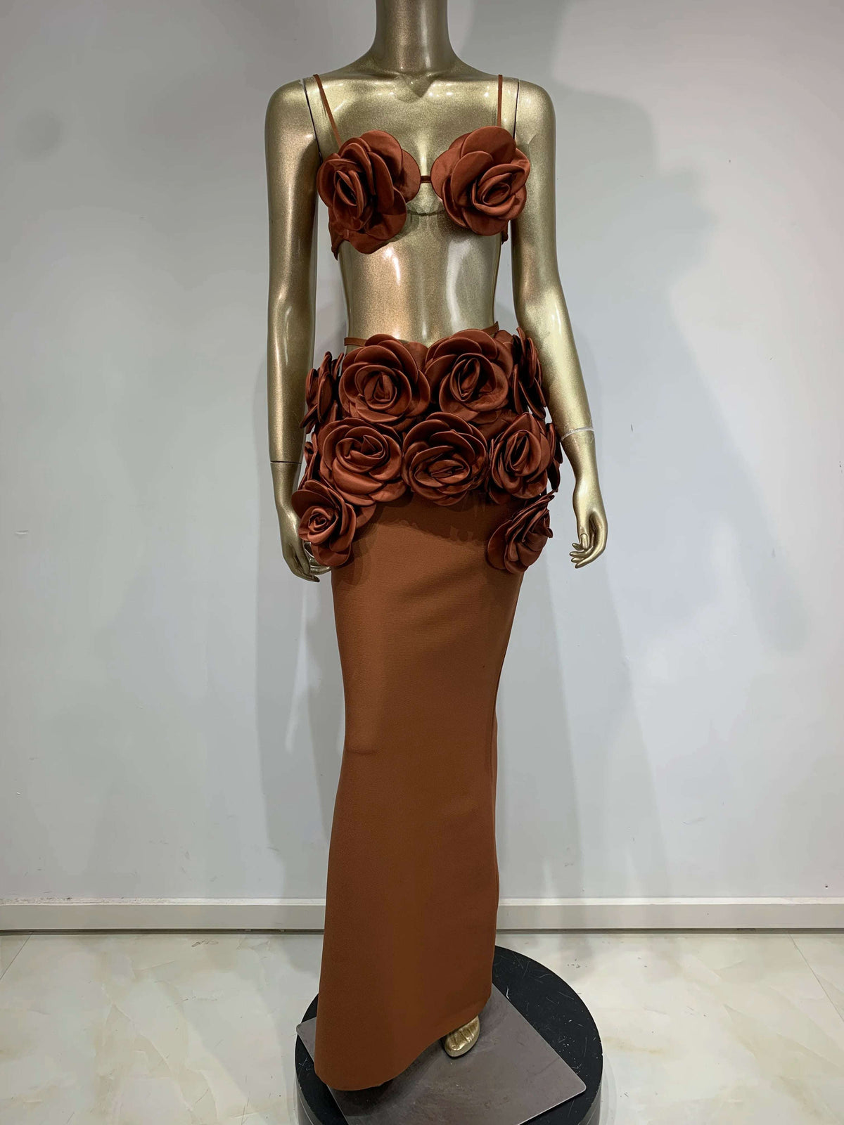 Flowers Bandage Skirt Set Fashion Closet Clothing