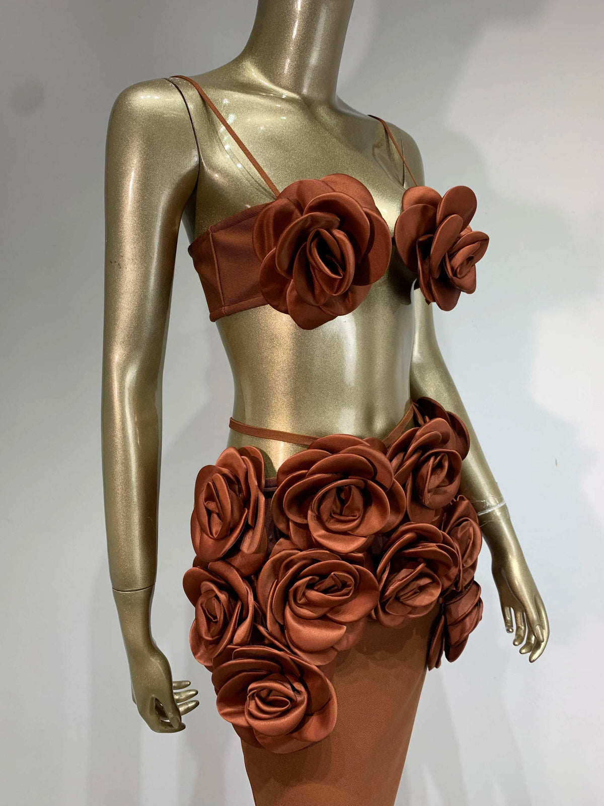 Flowers Bandage Skirt Set Fashion Closet Clothing