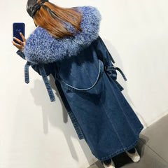 Fur Collar Denim Coat Fashion Closet Clothing