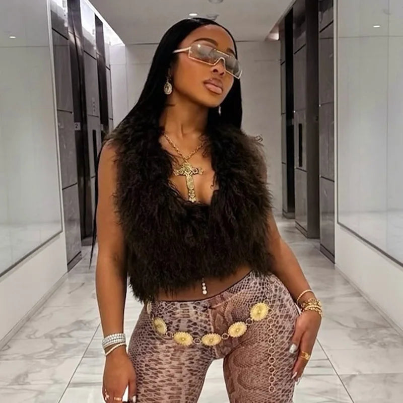 Fur Crop Vest Coat Fashion Closet Clothing