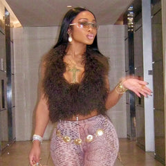 Fur Crop Vest Coat Fashion Closet Clothing