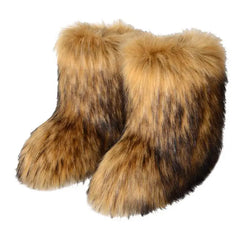 Furry Fur Boots Fashion Closet Clothing