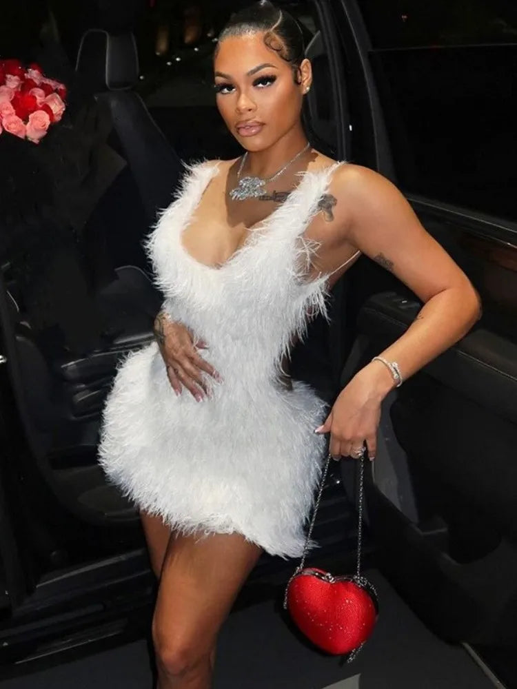 Furry Queen Mini Dress Fashion Closet Clothing
