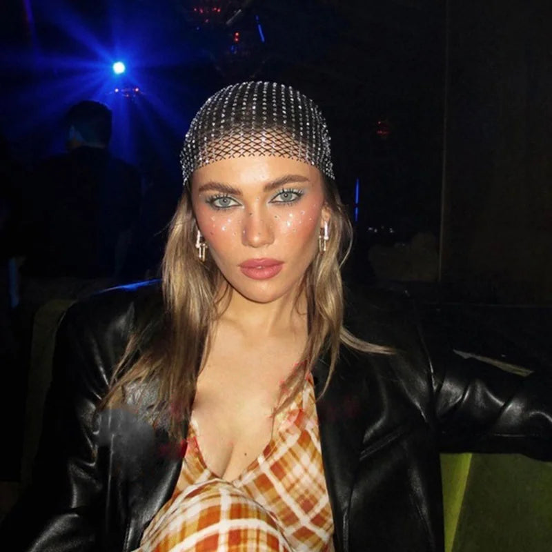 Glitter Rhinestone Headscarf Fashion Closet Clothing