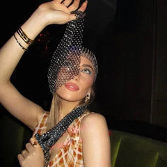 Glitter Rhinestone Headscarf Fashion Closet Clothing