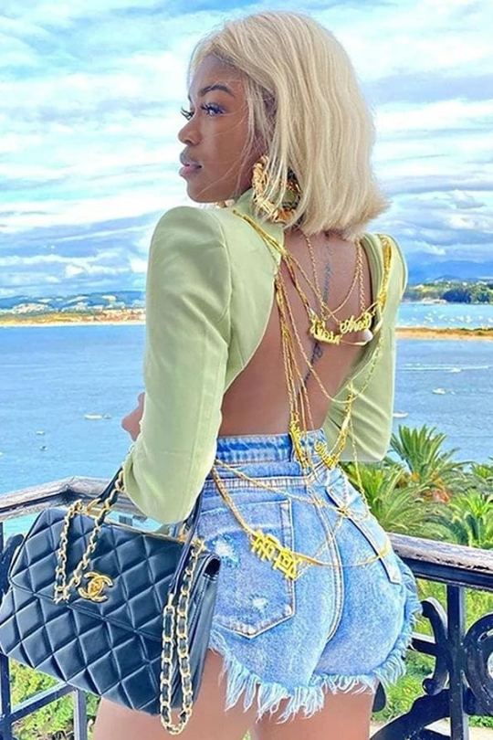 Gold Chain Blazer & Crystal Pants Fashion Closet Clothing