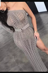 Good Vibes Only Crochet Maxi Dress Fashion Closet Clothing