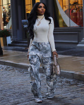 Grayish Multi Pockets Cargo Pants Fashion Closet Clothing