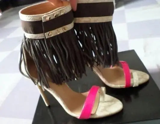 Umbrella Fringe High Heels
