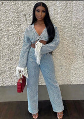 I Love Me Some Denim Pants Set Fashion Closet Clothing
