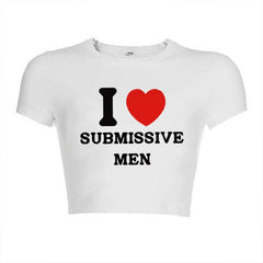 I Love Submissive Men Crop Top Fashion Closet Clothing
