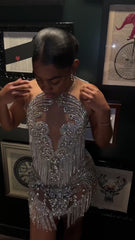 Icy Tassel Mini Dress Fashion Closet Clothing